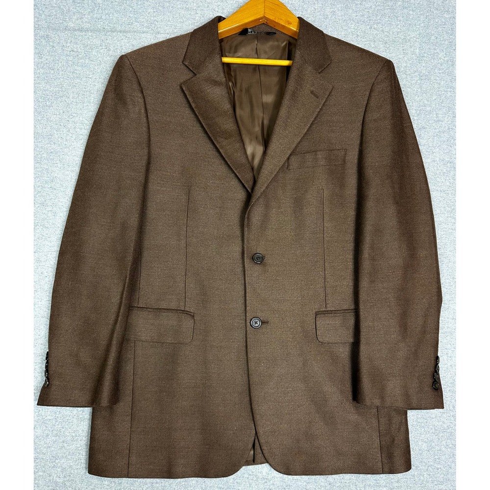 Jos A Bank Blazer Mens 40R Brown Wool Bamboo Blend 2-Button Jacket